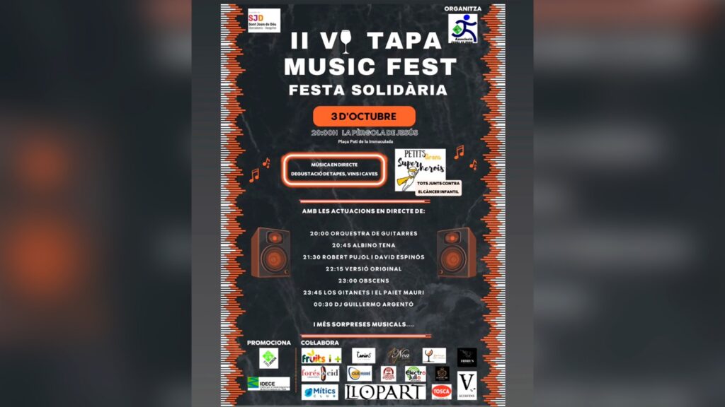 Arriba el Vi Tapa Music Fest de Jesús es mou per a la investigació del càncer infantil