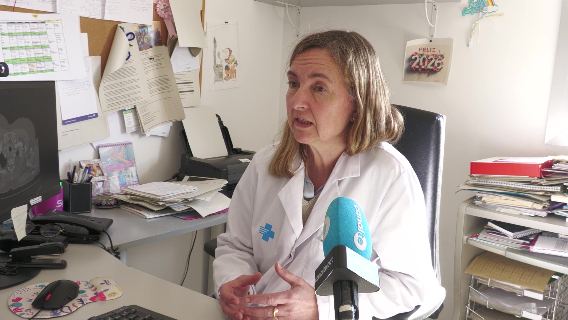 Metgessa oncòloga revisant un diagnòstic per imatge a l'Hospital Verge de la Cinta de Tortosa, Baix Ebre.