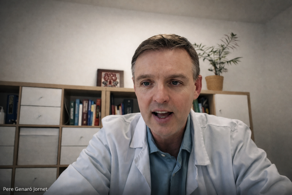 Pere Genaró Jornet, portaveu del Col·legi de Metges, durant la seua intervenció sobre la Unitat d'Ictus a les Terres de l'Ebre.