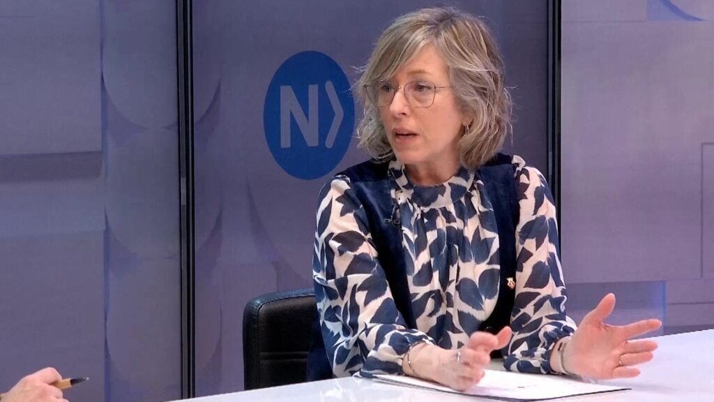 Mar Lleixà, alcaldessa de Tortosa, durant una entrevista sobre el nou hospital de les Terres de l'Ebre.