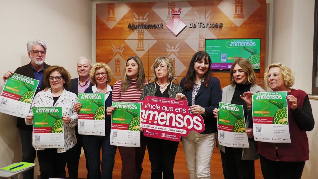 Presentació de la Marató de Donants de Sang 2026 a l'Ajuntament de Tortosa, Baix Ebre.