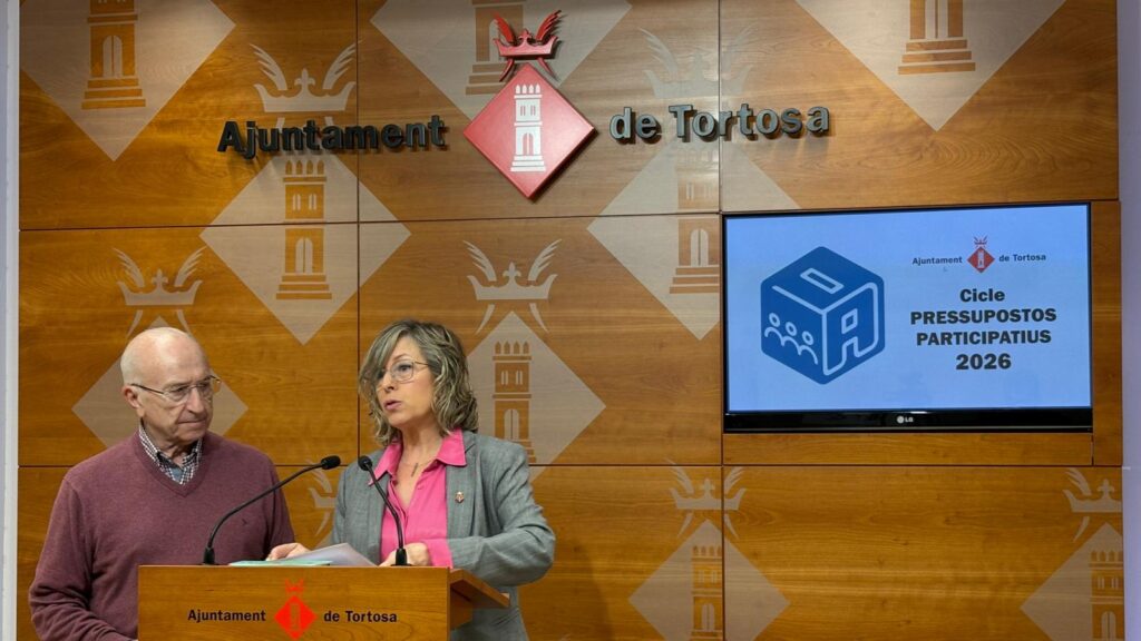 Presentació dels pressupostos participatius 2026 a l'Ajuntament de Tortosa, al Baix Ebre.