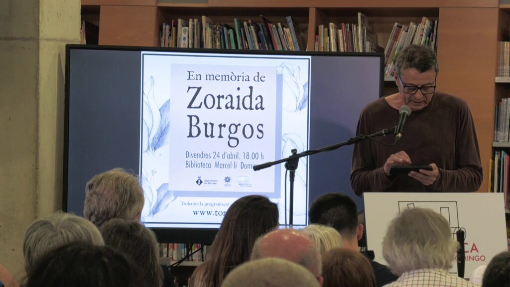 Acte d'homenatge a l'escriptora Zoraida Burgos a la Biblioteca Marcel·lí Domingo de Tortosa, Baix Ebre.