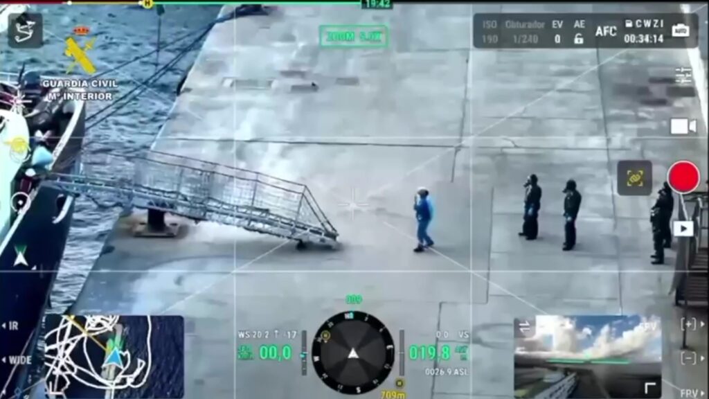 Dispositiu de seguretat i vigilància de la Guàrdia Civil al port per l'arribada del creuer Hondius amb casos d'hantavirus a Tortosa.