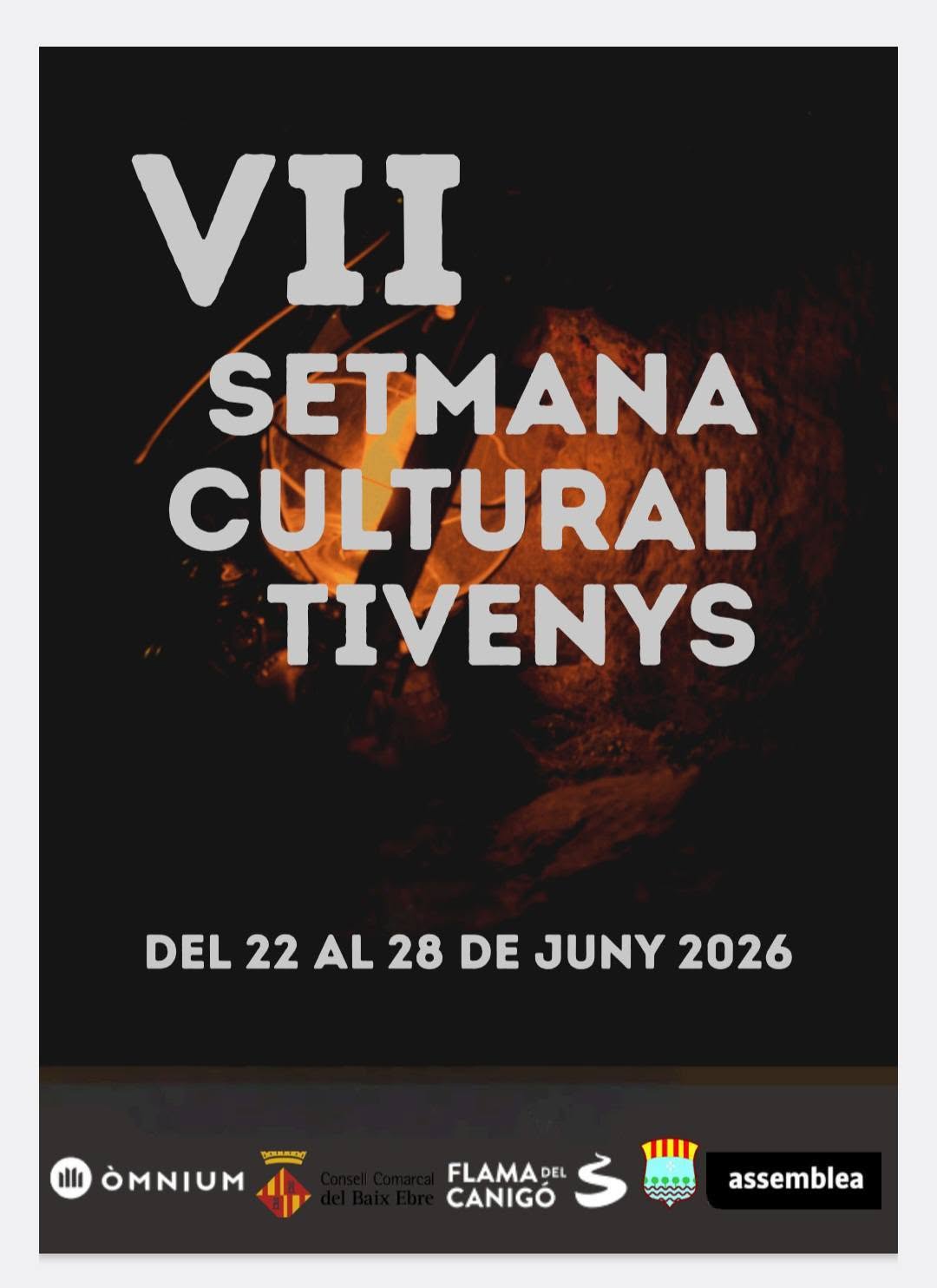 Cartell oficial de la VII Setmana Cultural de Tivenys, al Baix Ebre.