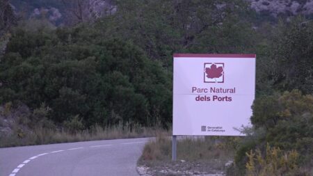 Senyal d'entrada al Parc Natural dels Ports a les Terres de l'Ebre
