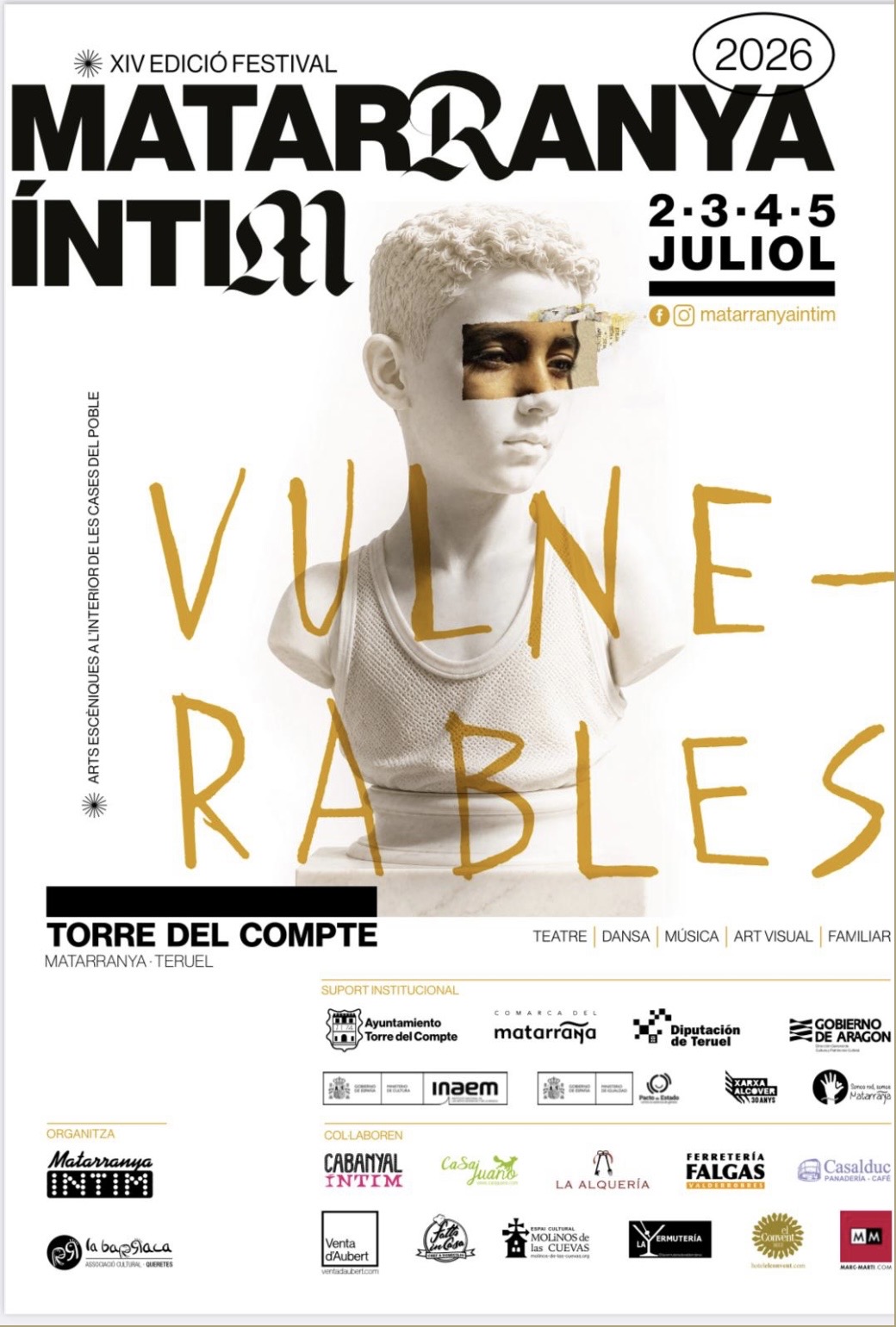 Cartell oficial de la catorzena edició del Festival Matarranya Íntim a Torre del Compte, comarca del Matarranya.