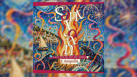 Cartell de les festes majors de l'Ampolla del 2026, amb motiu de la festivitat de Sant Joan.