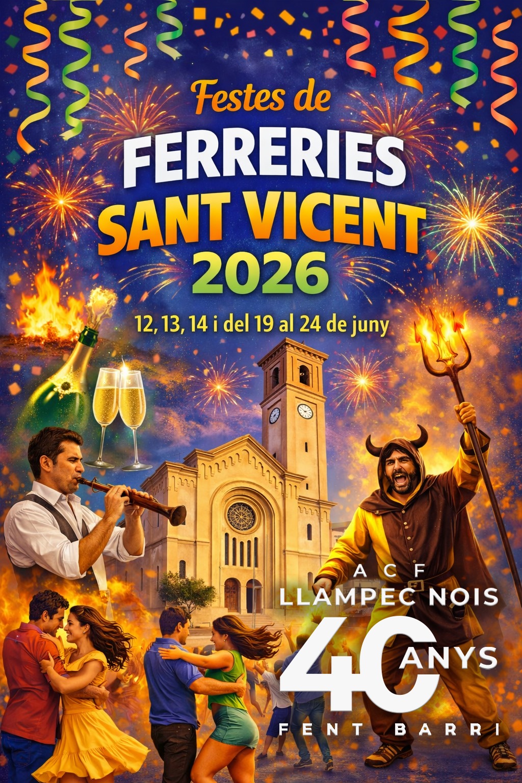 Cartell de les Festes de Ferreries i Sant Vicent 2026 a Tortosa, a les Terres de l'Ebre.