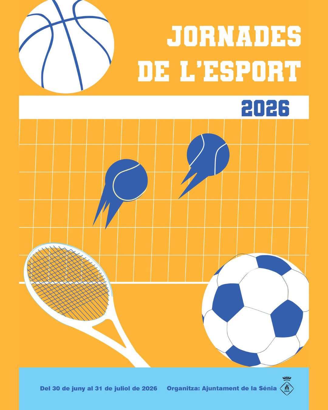 Cartell oficial de les Jornades de l'Esport 2026 a la Sénia, el Montsià.