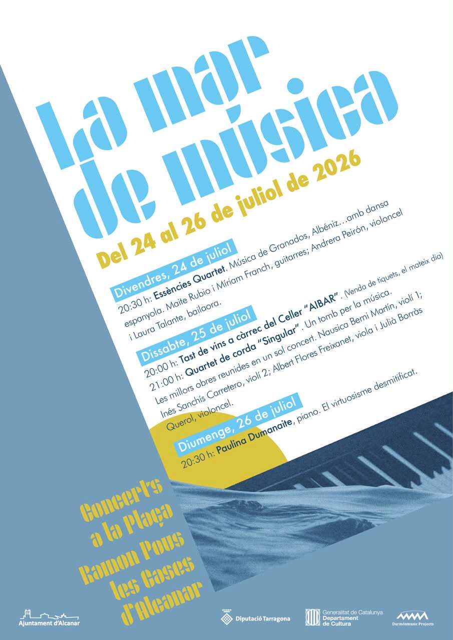 Cartell de la cinquena edició del festival La Mar de Música a les Cases d'Alcanar.