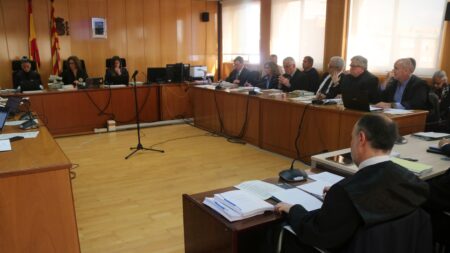 Imatge de la sessió de qüestions prèvies del judici per la fallida d ela Cooperativa de l'Aldea. ACN