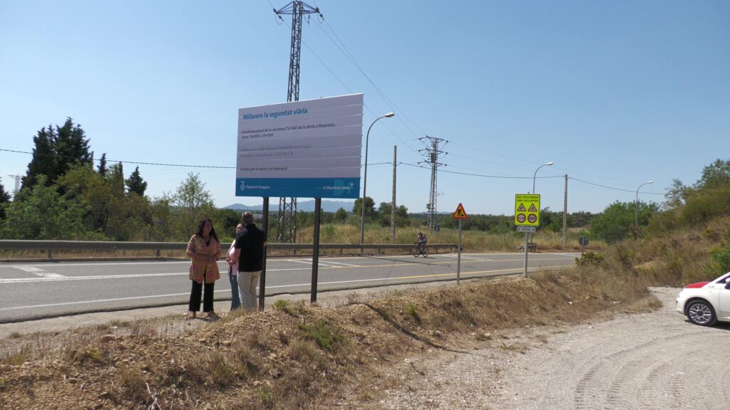 Inici de les obres de condicionament i millora a la carretera TV-3421 entre Roquetes i Mas de Barberans al Baix Ebre