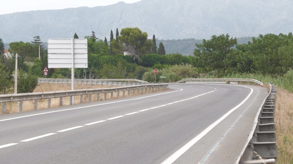 Lloc on es va produir el xoc frontal mortal entre Aldover i Tortosa