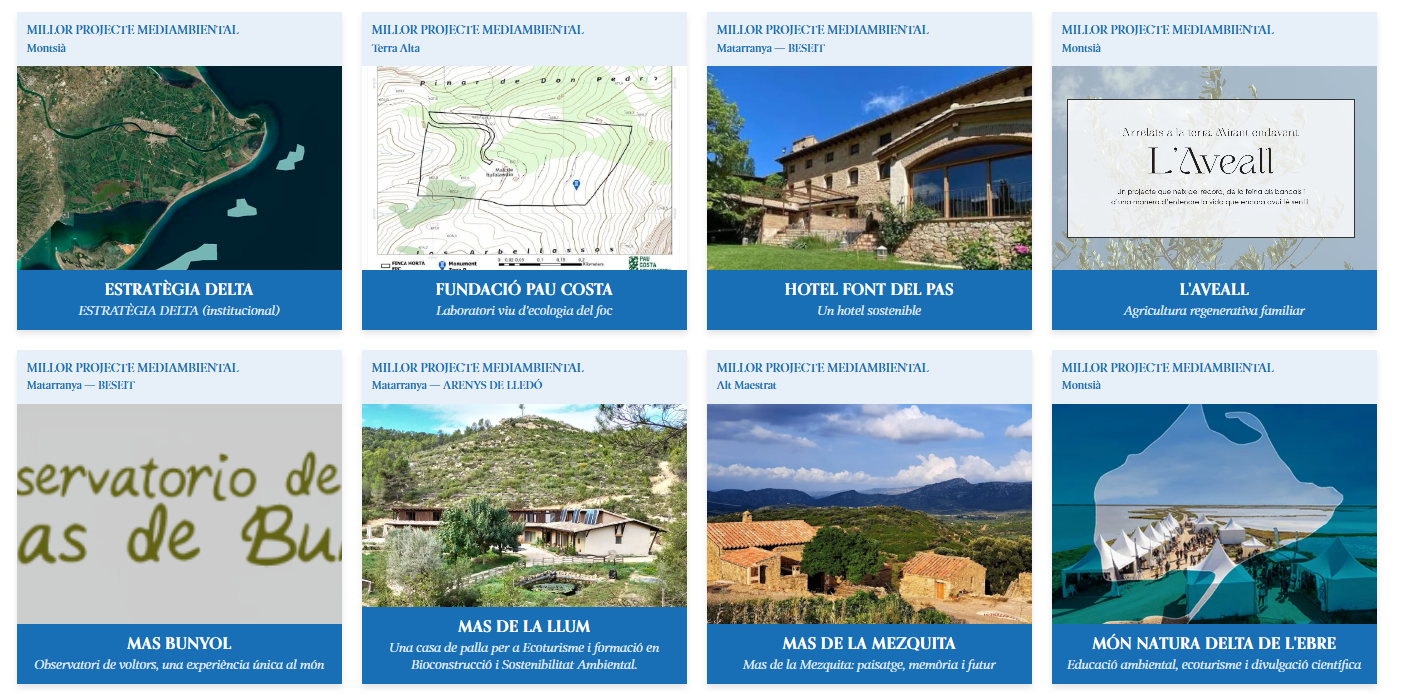 Alguns dels candidats de la categoria 'Millor Projecte Mediambiental' dels Premis Perifèric 2027.