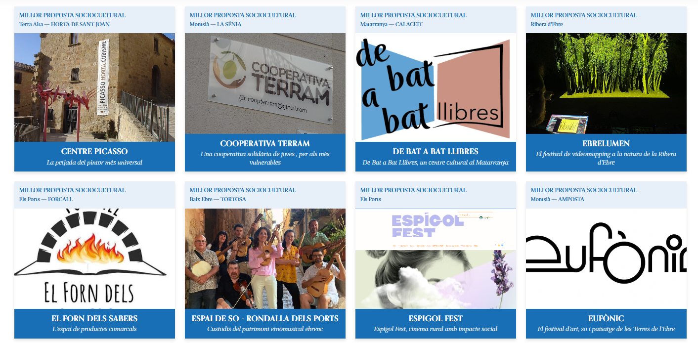 Alguns dels candidats de la categoria 'Millor Proposta Sociocultural' dels Premis Perifèric 2027.