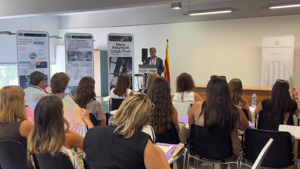 Joan Castor Gonell, delegat del govern a les Terres de l'Ebre, intervé en la jornada d'Igualtat a l'Observatori de l'Ebre.