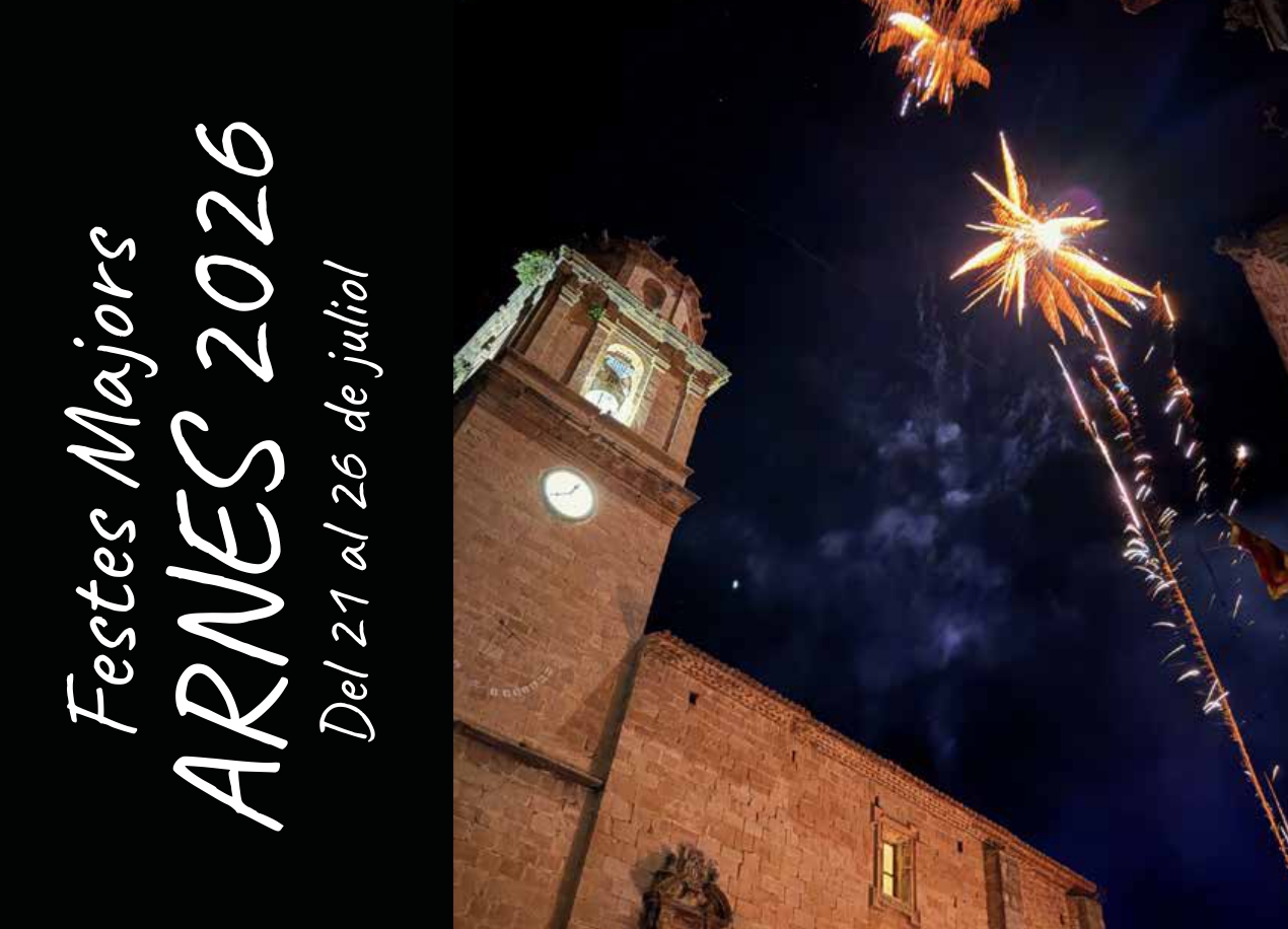 Cartell oficial de les Festes Majors d'Arnes 2026 a la Terra Alta.