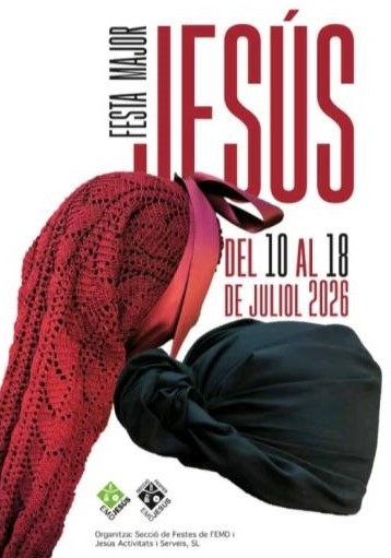 Cartell oficial de la Festa Major de Jesús 2026, al municipi de Tortosa, Baix Ebre.